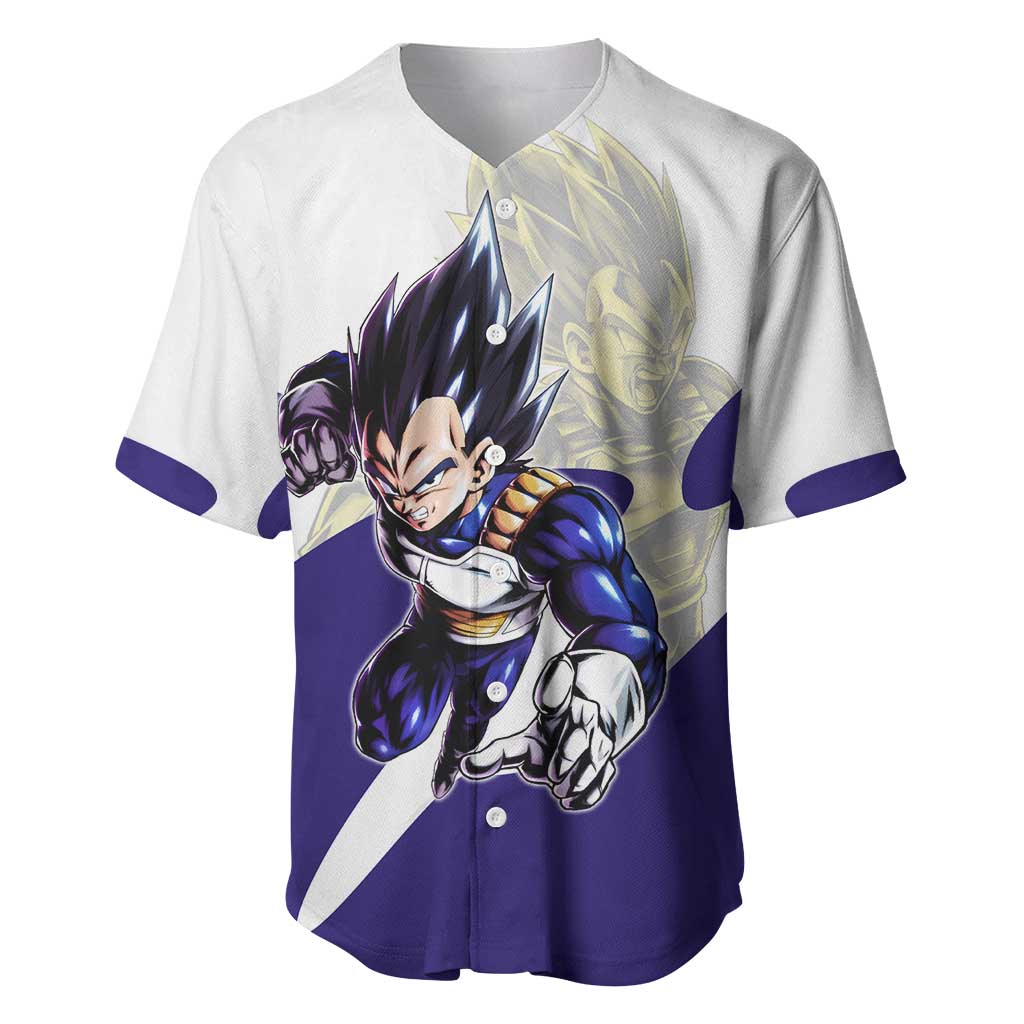 Vegeta Saiyan Warrior Baseball Jersey Bold Anime Combat Style