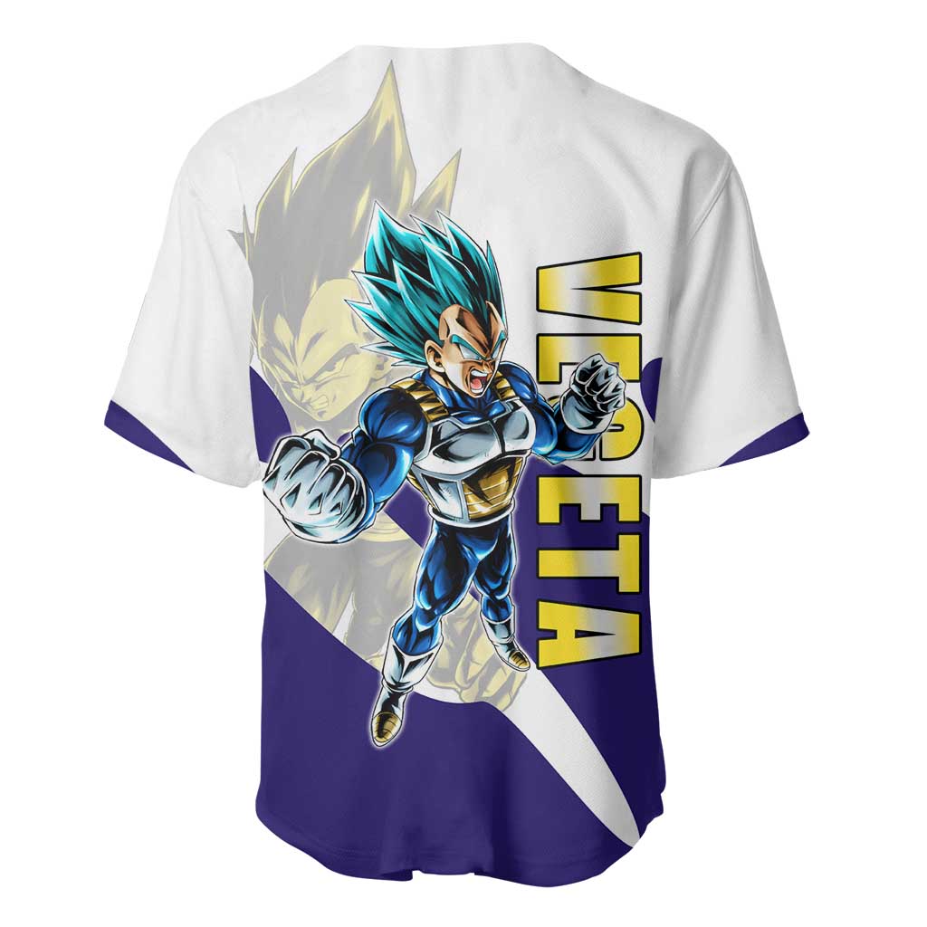 Vegeta Saiyan Warrior Baseball Jersey Bold Anime Combat Style