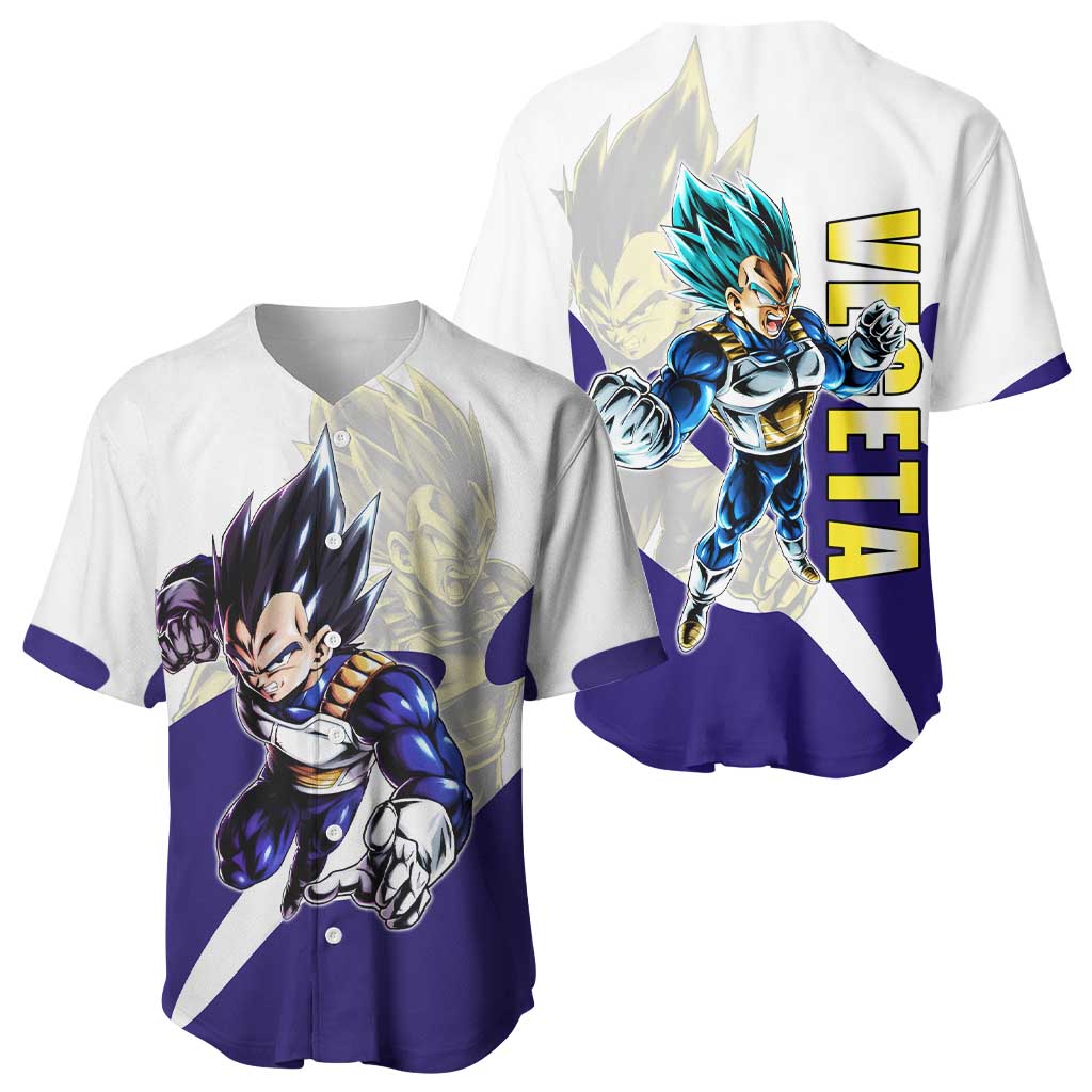 Vegeta Saiyan Warrior Baseball Jersey Bold Anime Combat Style