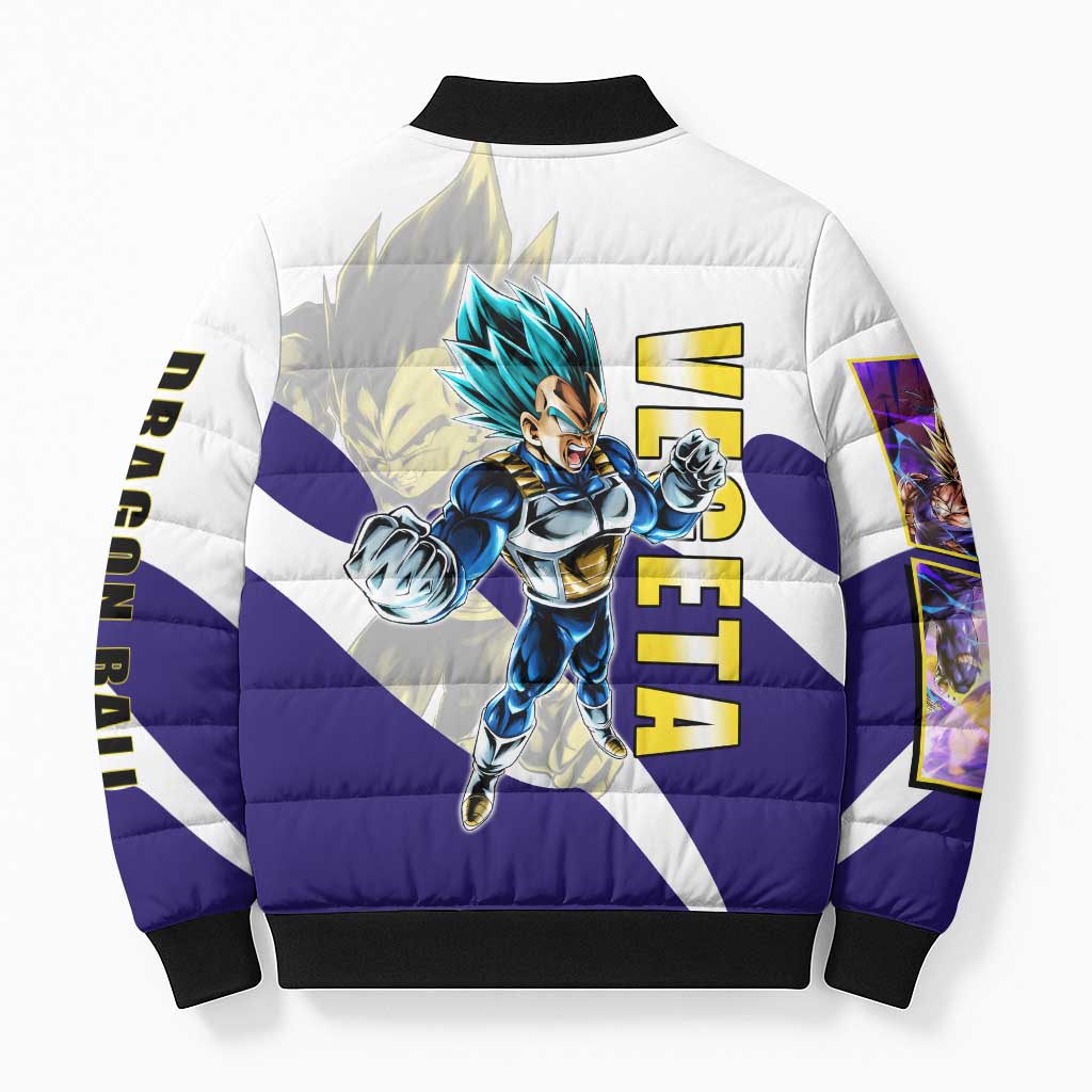 Vegeta Saiyan Warrior Bomber Puffer Jacket Bold Anime Combat Style