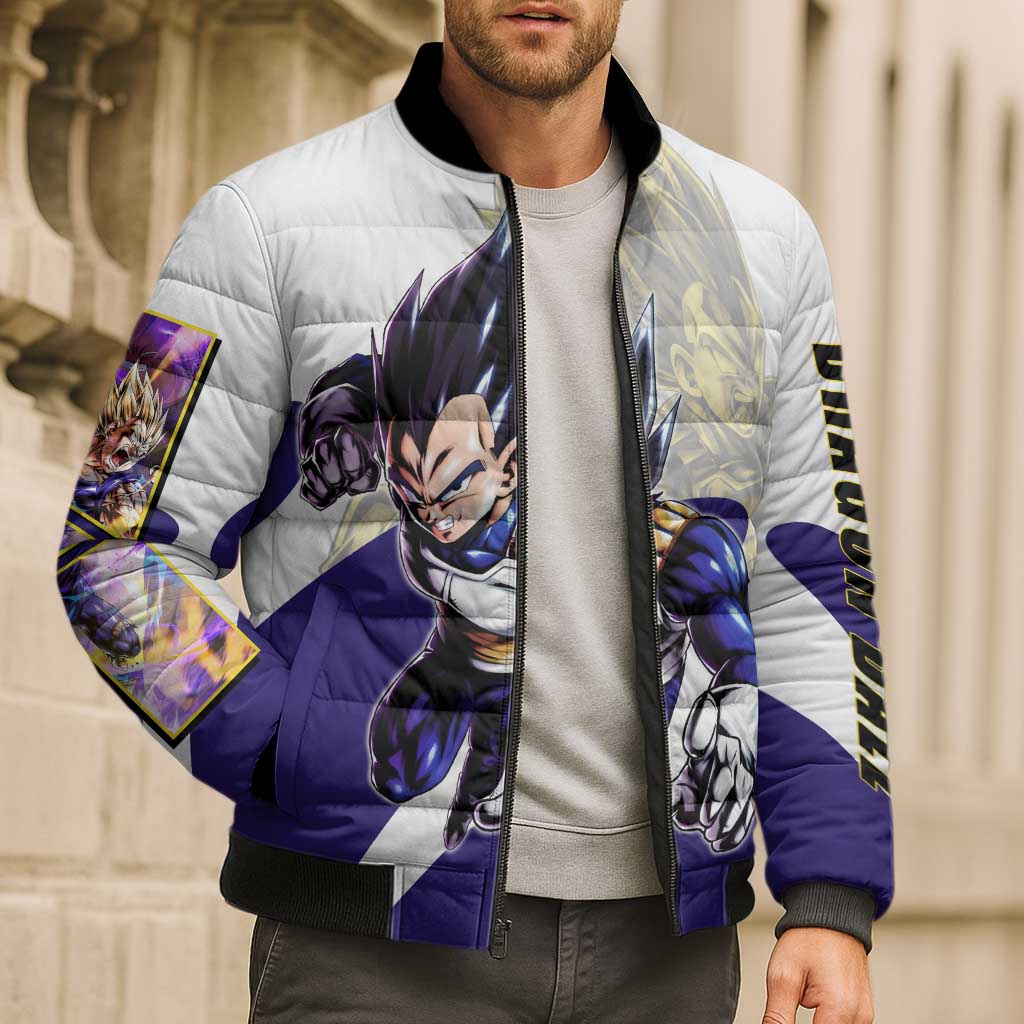 Vegeta Saiyan Warrior Bomber Puffer Jacket Bold Anime Combat Style