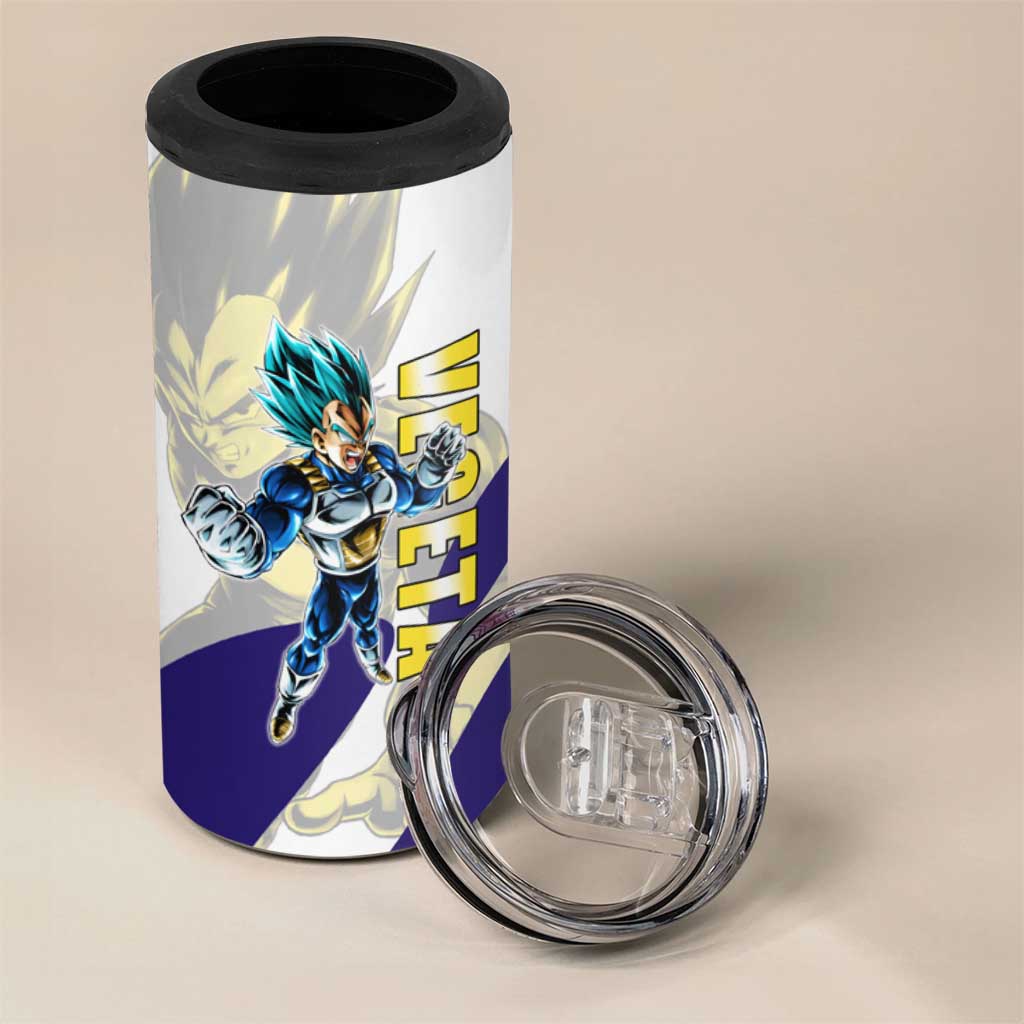 Vegeta Saiyan Warrior 4 in 1 Can Cooler Tumbler Bold Anime Combat Style