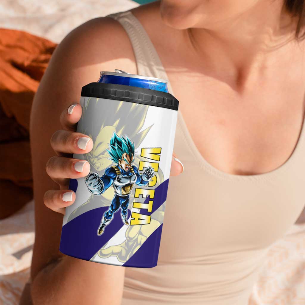 Vegeta Saiyan Warrior 4 in 1 Can Cooler Tumbler Bold Anime Combat Style