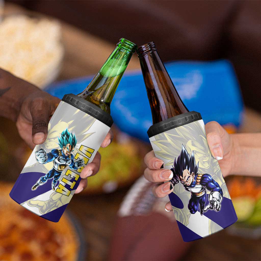 Vegeta Saiyan Warrior 4 in 1 Can Cooler Tumbler Bold Anime Combat Style