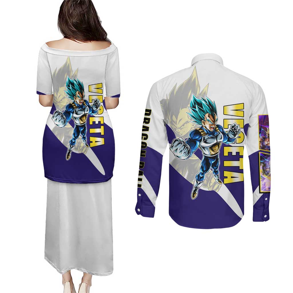 Vegeta Saiyan Warrior Couples Matching Puletasi and Long Sleeve Button Shirt Bold Anime Combat Style