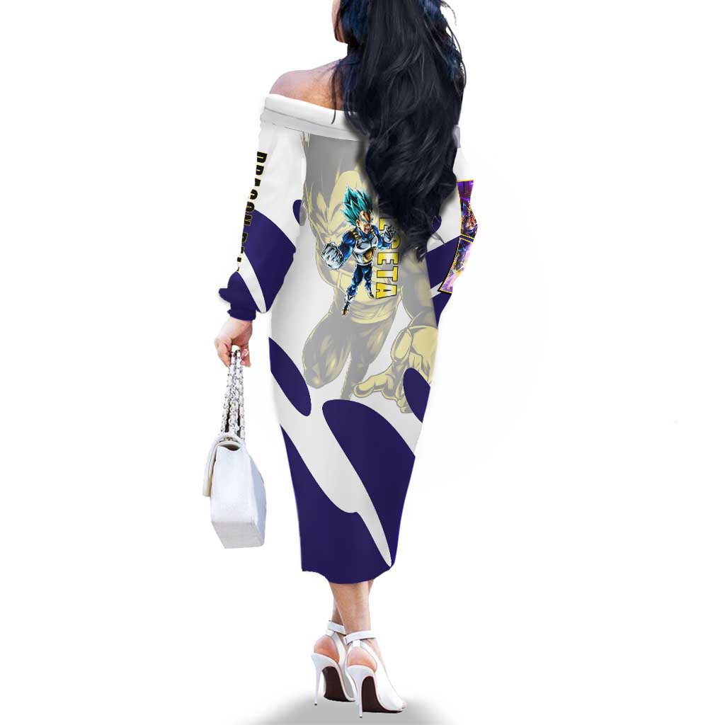 Vegeta Saiyan Warrior Family Matching Off The Shoulder Long Sleeve Dress and Hawaiian Shirt Bold Anime Combat Style