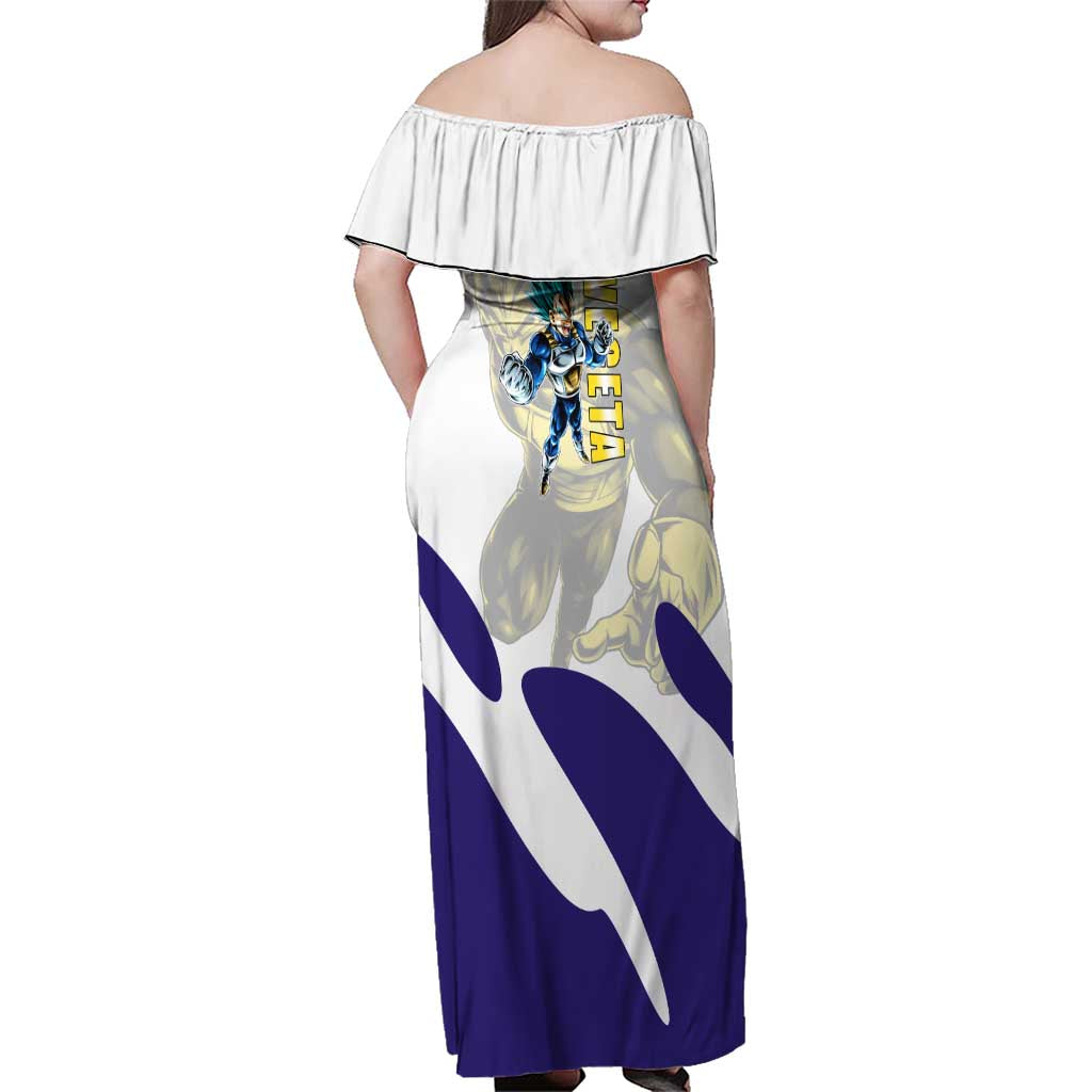 Vegeta Saiyan Warrior Family Matching Off Shoulder Maxi Dress and Hawaiian Shirt Bold Anime Combat Style