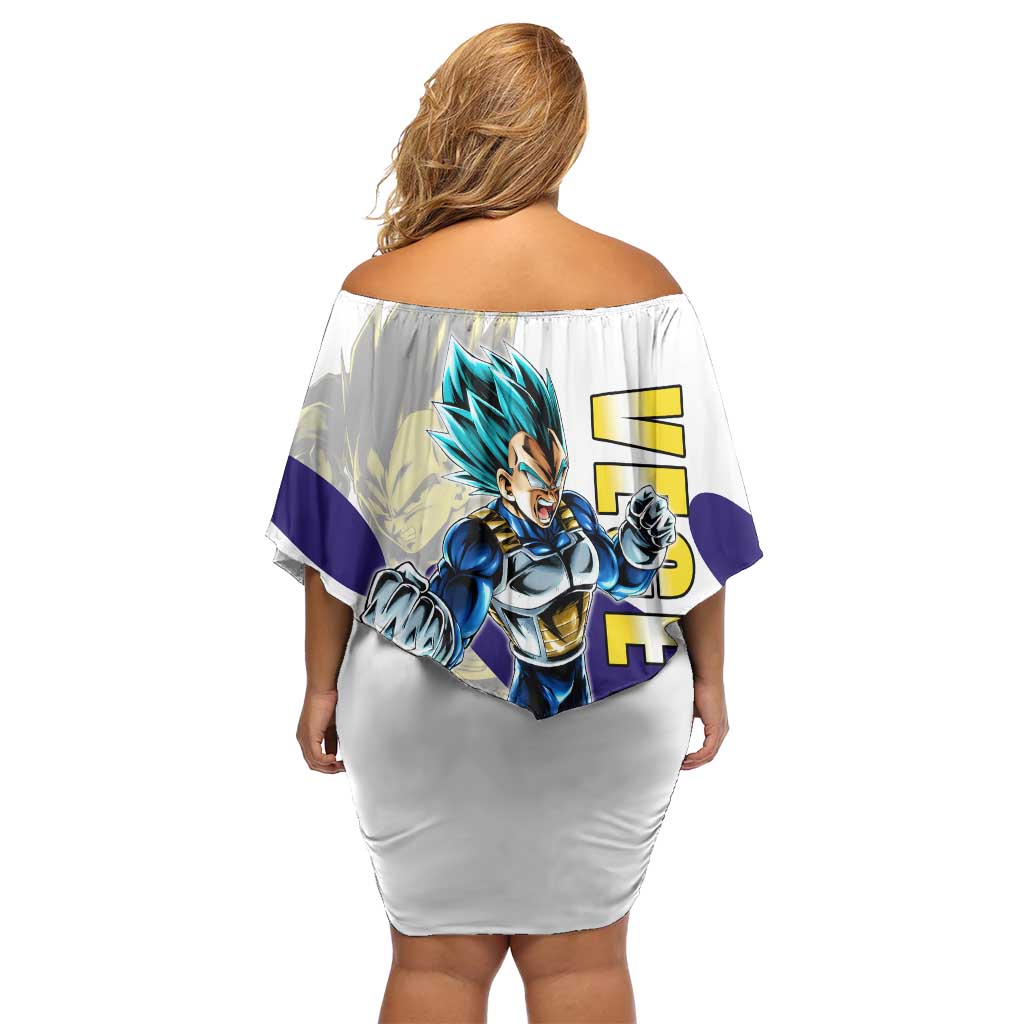 Vegeta Saiyan Warrior Family Matching Off Shoulder Short Dress and Hawaiian Shirt Bold Anime Combat Style