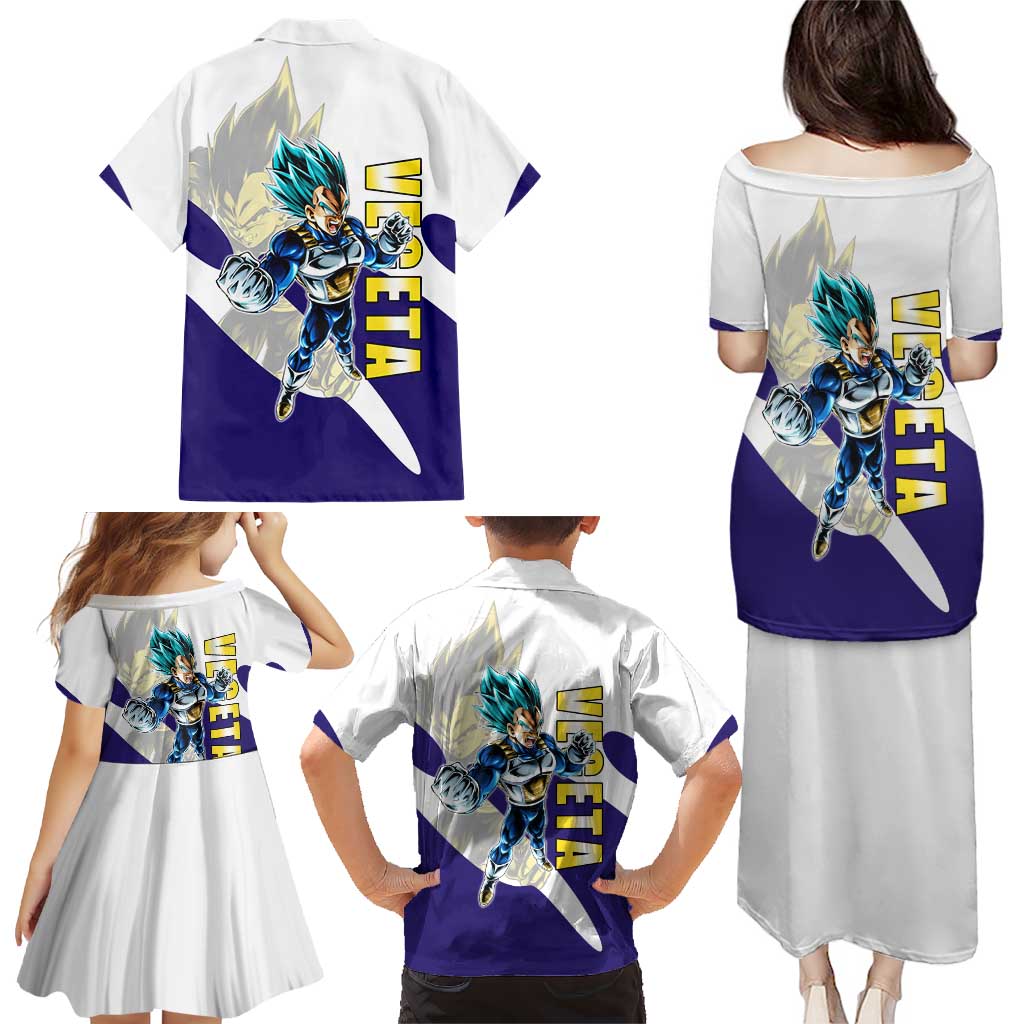Vegeta Saiyan Warrior Family Matching Puletasi and Hawaiian Shirt Bold Anime Combat Style