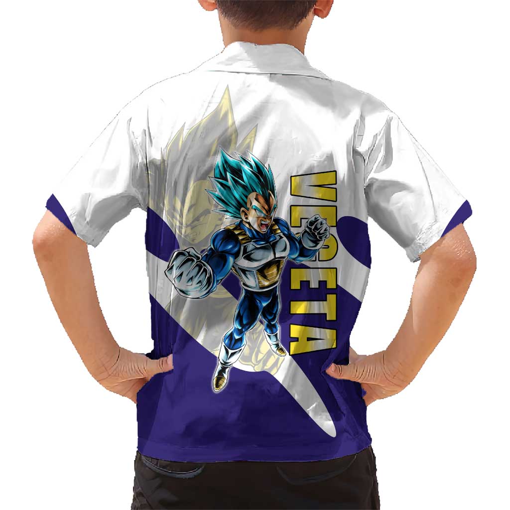 Vegeta Saiyan Warrior Family Matching Short Sleeve Bodycon Dress and Hawaiian Shirt Bold Anime Combat Style