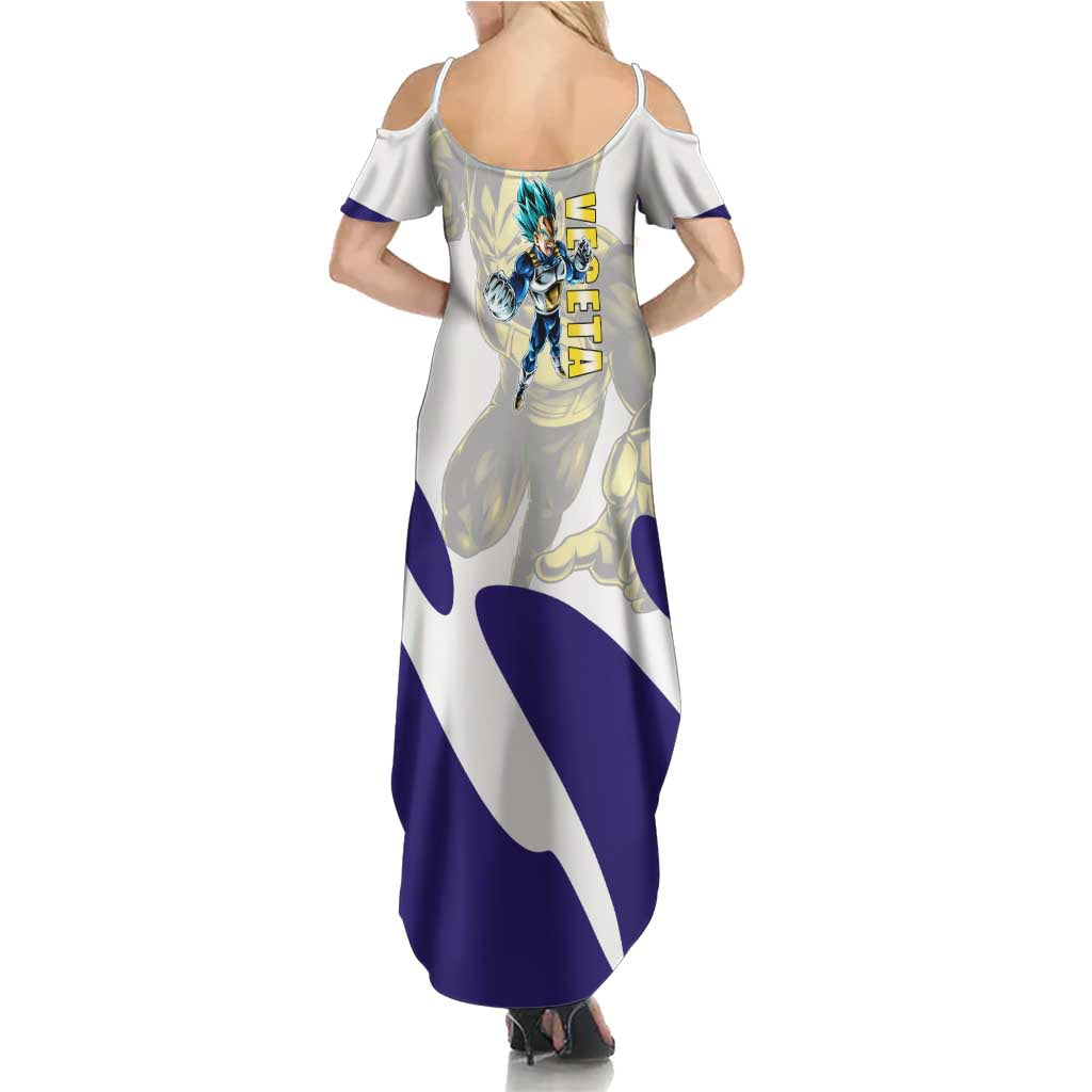 Vegeta Saiyan Warrior Family Matching Summer Maxi Dress and Hawaiian Shirt Bold Anime Combat Style