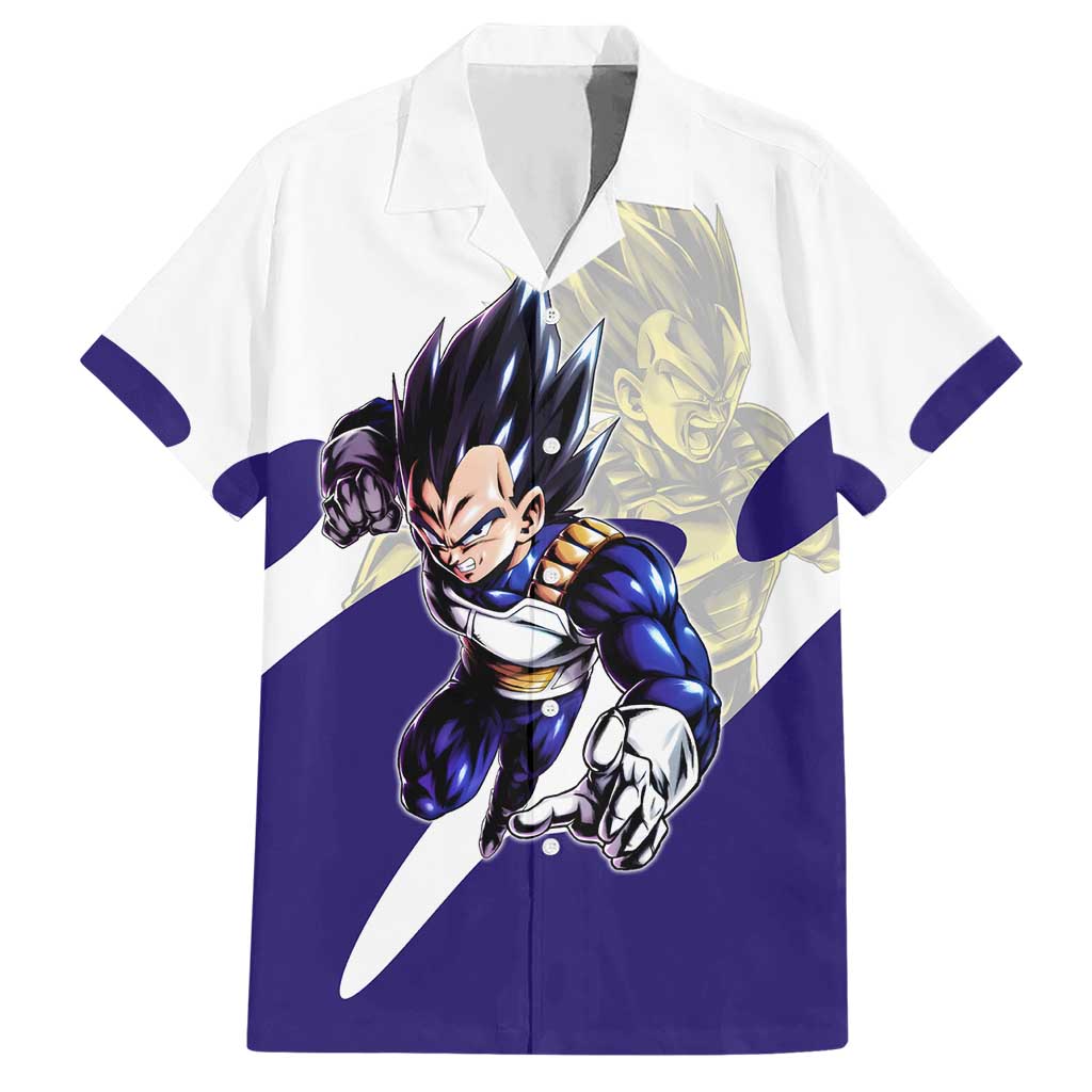 Vegeta Saiyan Warrior Hawaiian Shirt Bold Anime Combat Style
