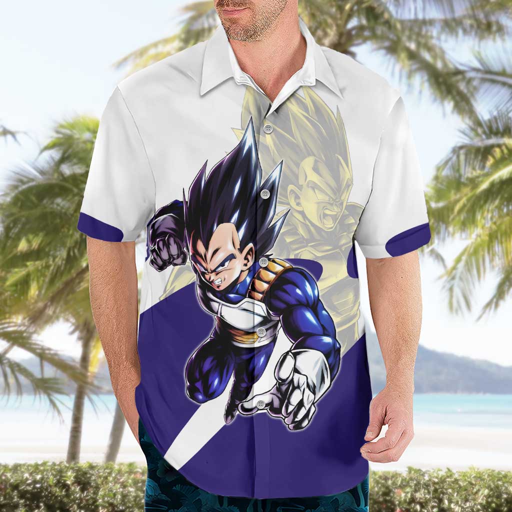 Vegeta Saiyan Warrior Hawaiian Shirt Bold Anime Combat Style