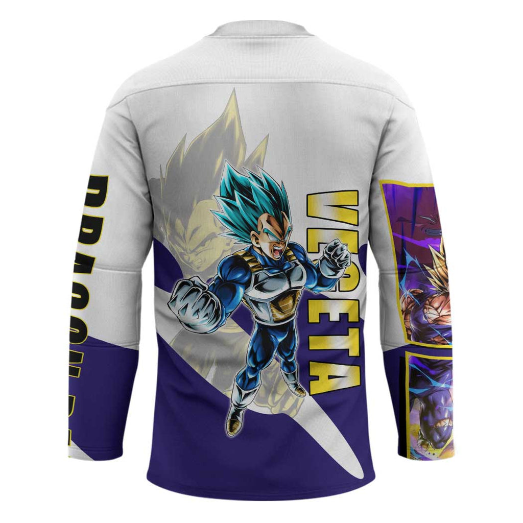 Vegeta Saiyan Warrior Hockey Jersey Bold Anime Combat Style