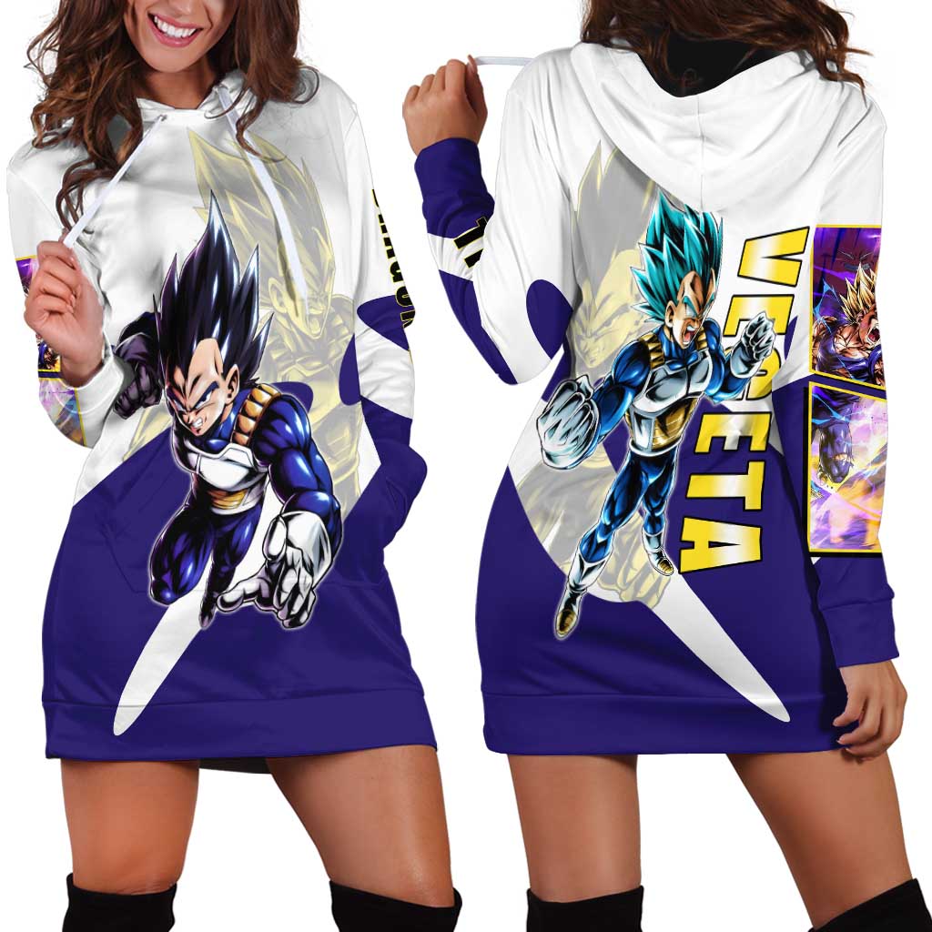 Vegeta Saiyan Warrior Hoodie Dress Bold Anime Combat Style