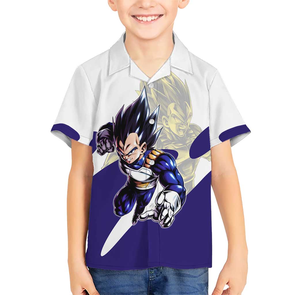 Vegeta Saiyan Warrior Kid Hawaiian Shirt Bold Anime Combat Style