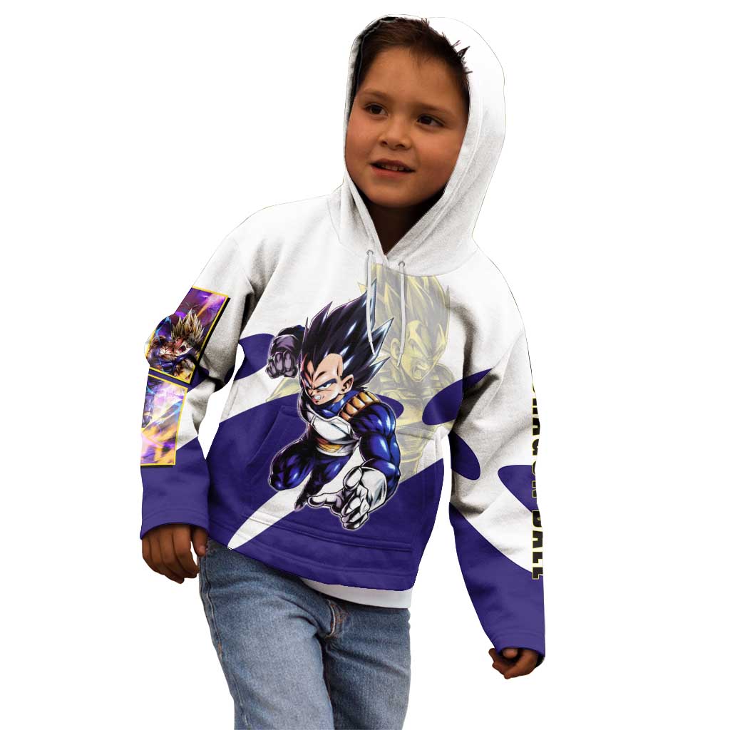 Vegeta Saiyan Warrior Kid Hoodie Bold Anime Combat Style