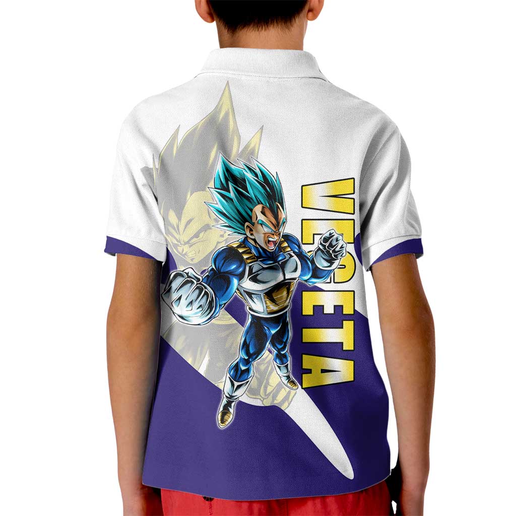 Vegeta Saiyan Warrior Kid Polo Shirt Bold Anime Combat Style