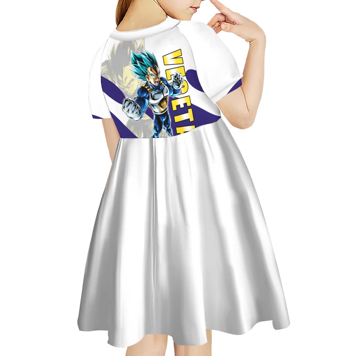 Vegeta Saiyan Warrior Kid Short Sleeve Dress Bold Anime Combat Style