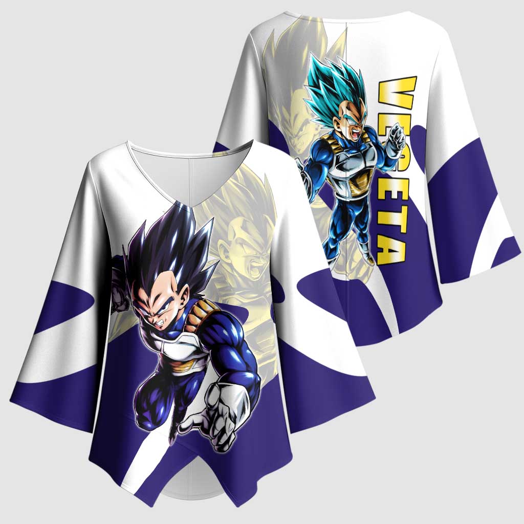Vegeta Saiyan Warrior Kimono Sleeve Blouse Bold Anime Combat Style