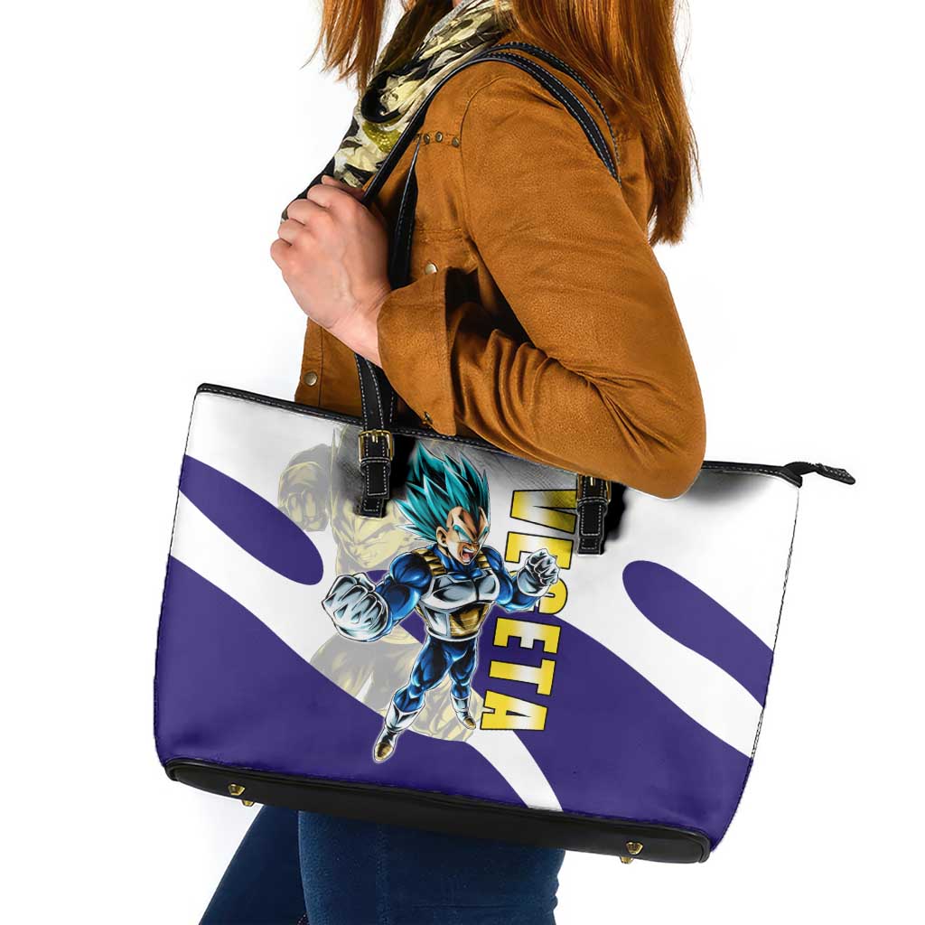 Vegeta Saiyan Warrior Leather Tote Bag Bold Anime Combat Style
