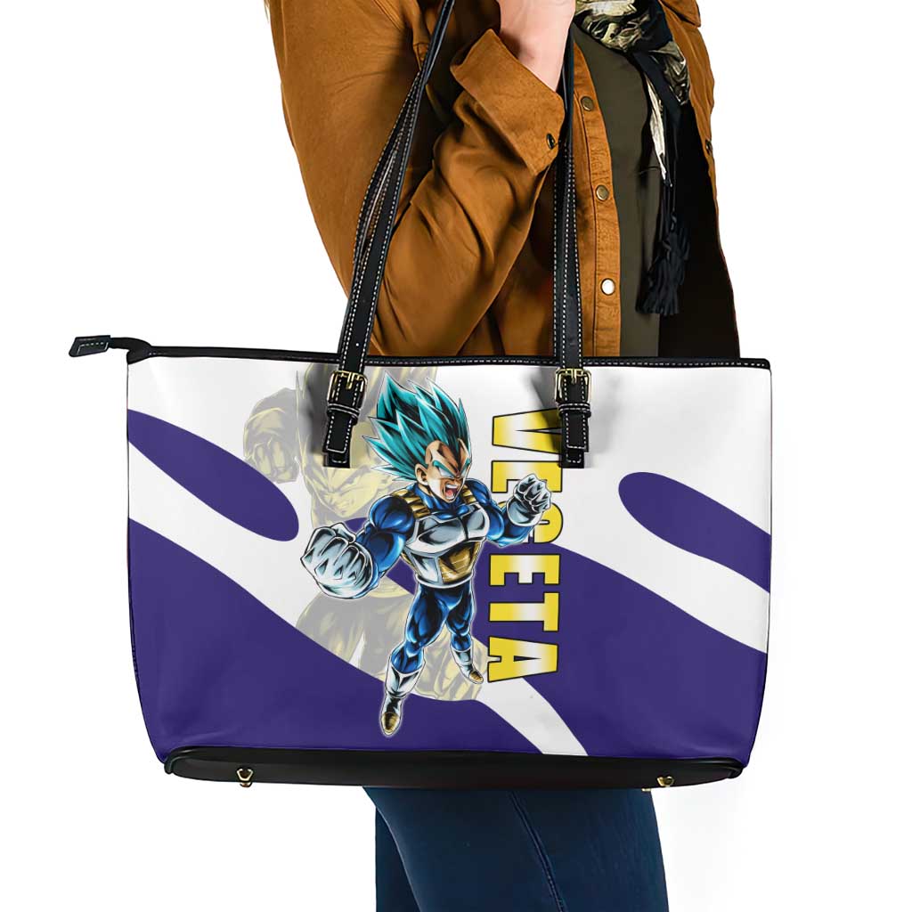 Vegeta Saiyan Warrior Leather Tote Bag Bold Anime Combat Style