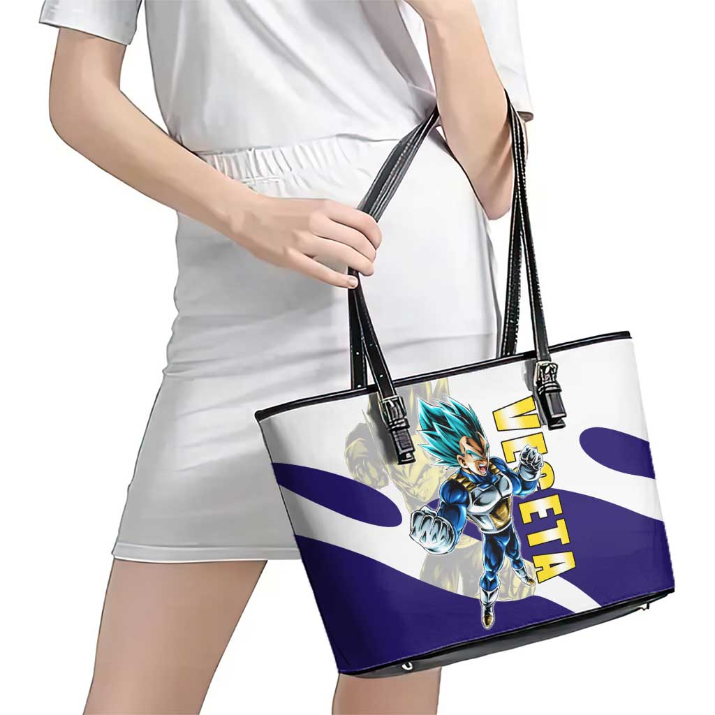 Vegeta Saiyan Warrior Leather Tote Bag Bold Anime Combat Style