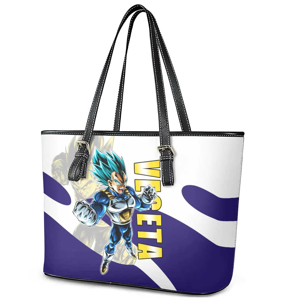 Vegeta Saiyan Warrior Leather Tote Bag Bold Anime Combat Style
