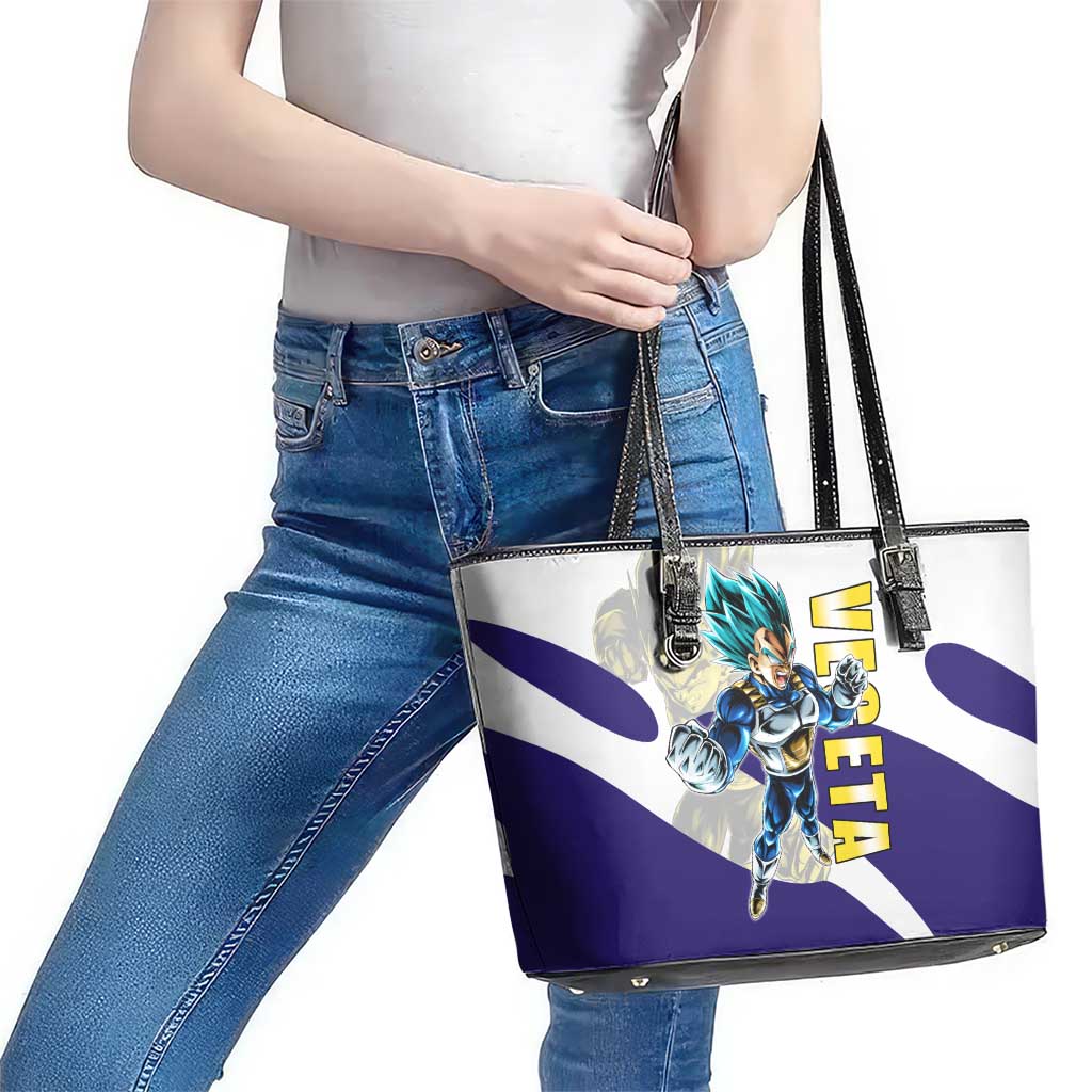 Vegeta Saiyan Warrior Leather Tote Bag Bold Anime Combat Style
