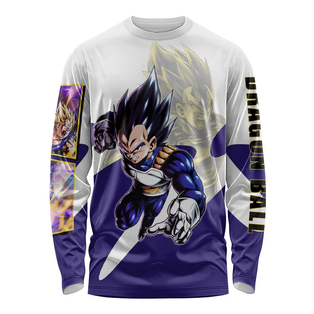 Vegeta Saiyan Warrior Long Sleeve Shirt Bold Anime Combat Style