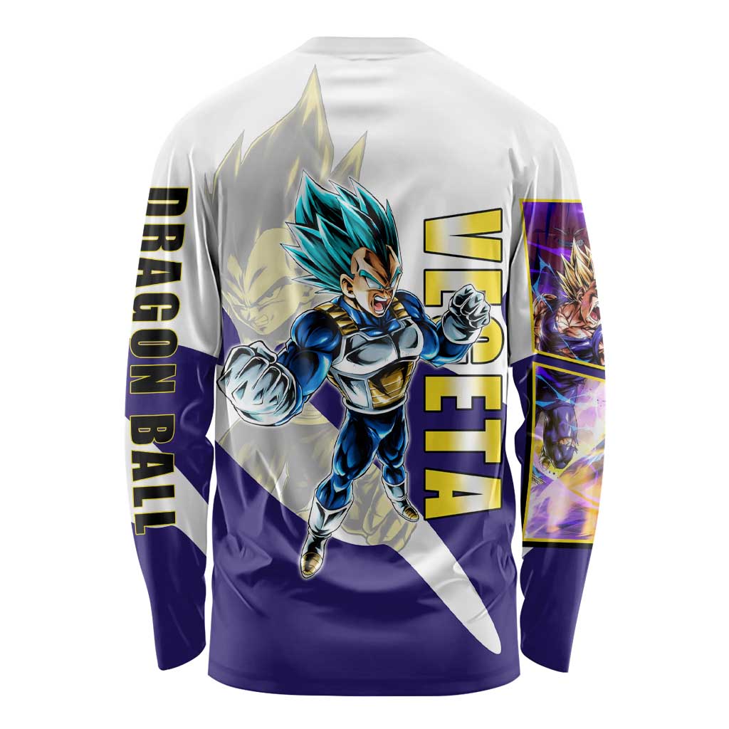 Vegeta Saiyan Warrior Long Sleeve Shirt Bold Anime Combat Style