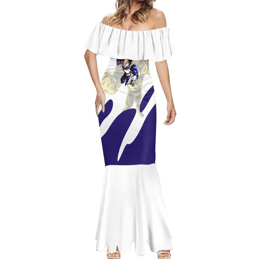 Vegeta Saiyan Warrior Mermaid Dress Bold Anime Combat Style