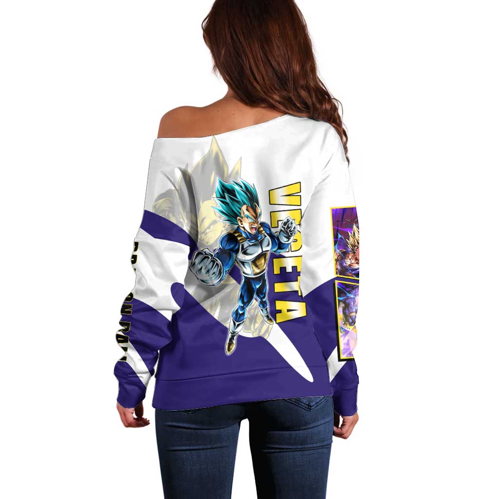 Vegeta Saiyan Warrior Off Shoulder Sweater Bold Anime Combat Style