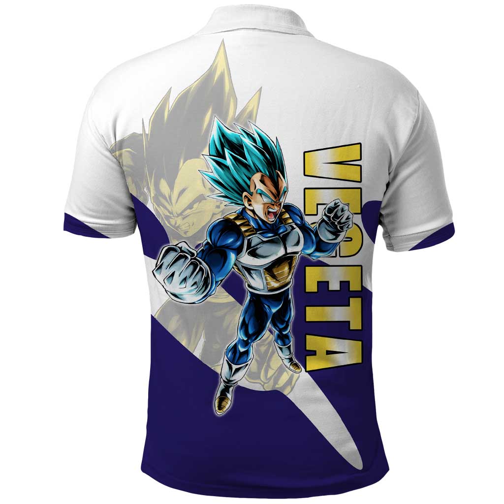 Vegeta Saiyan Warrior Polo Shirt Bold Anime Combat Style