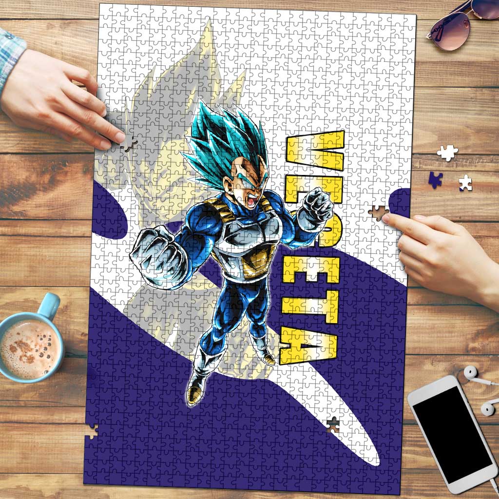 Vegeta Saiyan Warrior Puzzle Bold Anime Combat Style