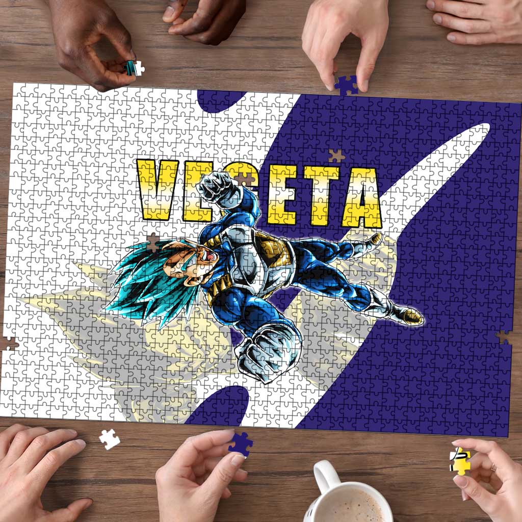 Vegeta Saiyan Warrior Puzzle Bold Anime Combat Style