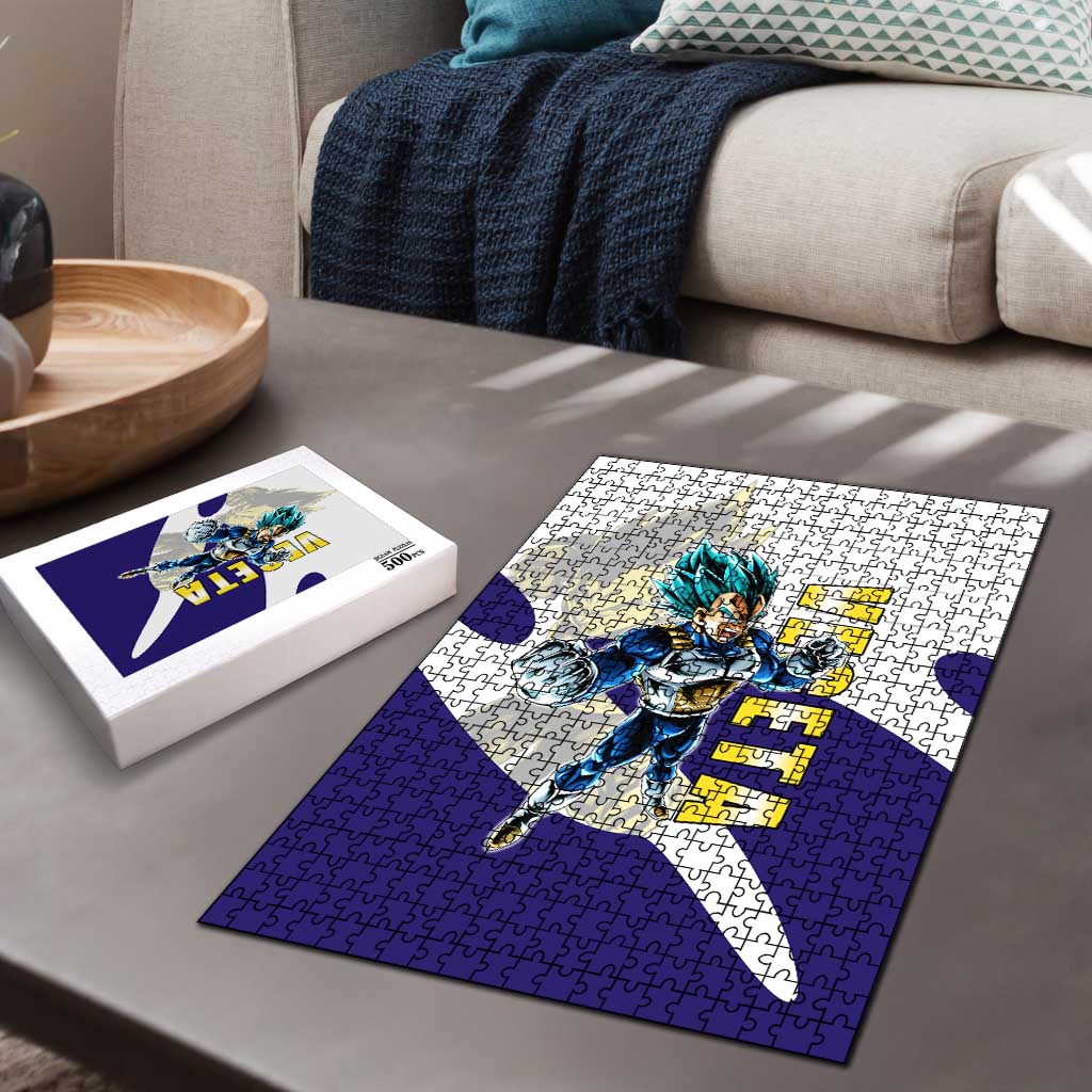 Vegeta Saiyan Warrior Puzzle Bold Anime Combat Style