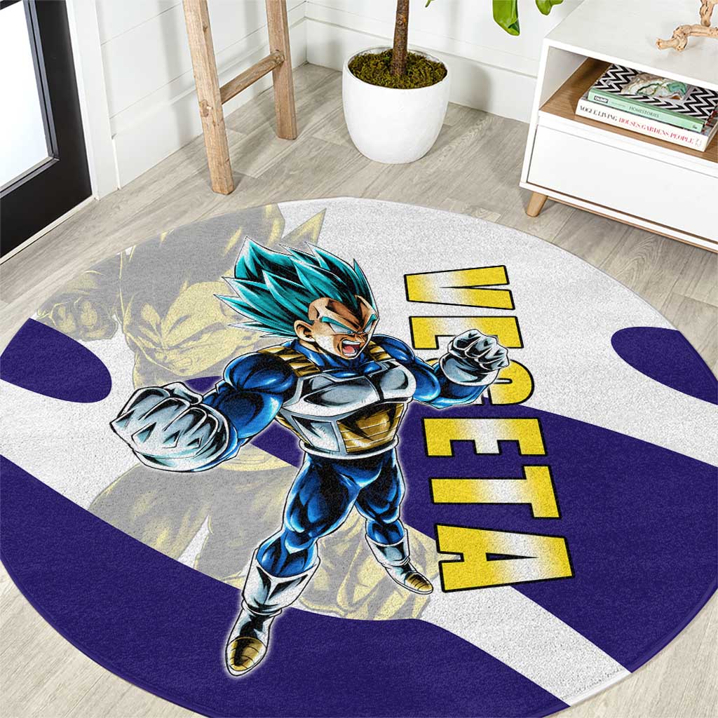 Vegeta Saiyan Warrior Round Carpet Bold Anime Combat Style