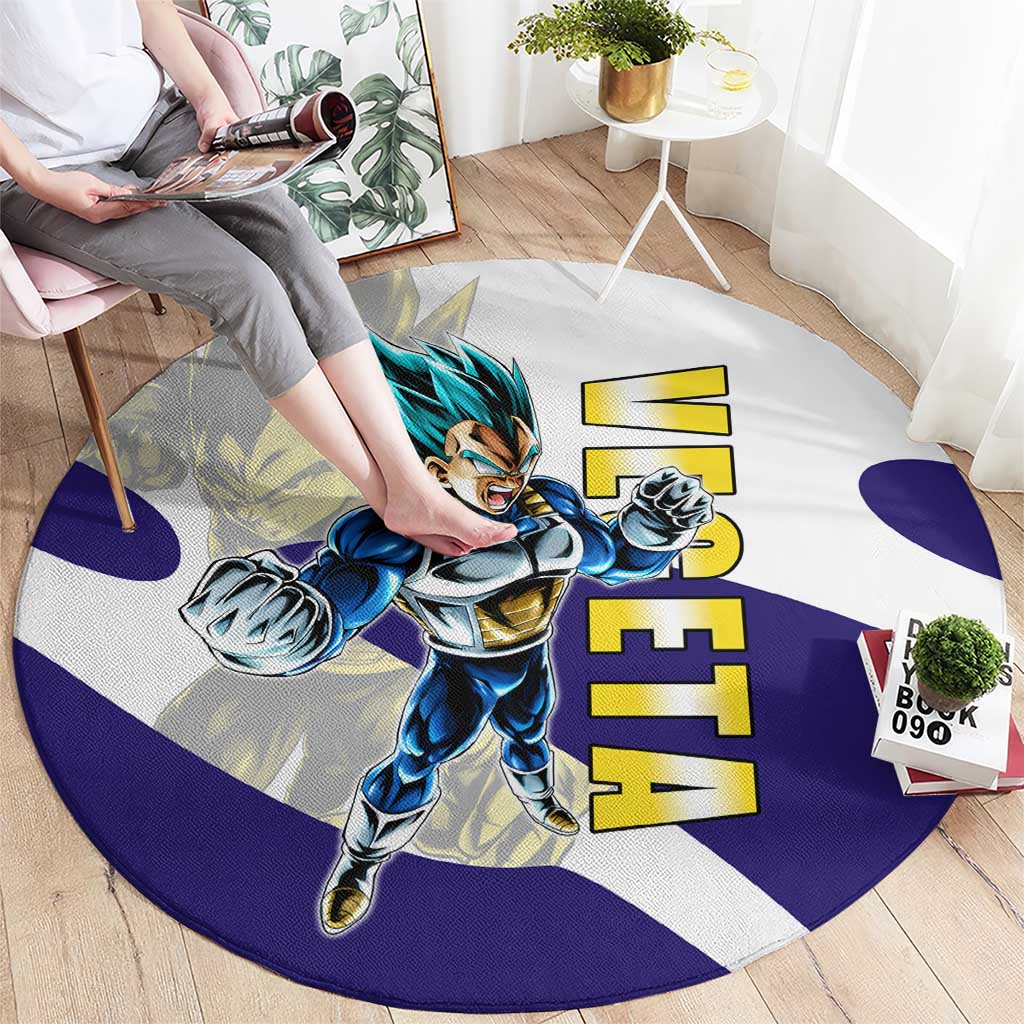 Vegeta Saiyan Warrior Round Carpet Bold Anime Combat Style