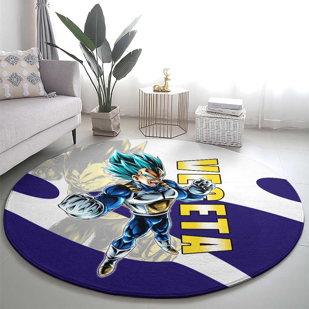 Vegeta Saiyan Warrior Round Carpet Bold Anime Combat Style