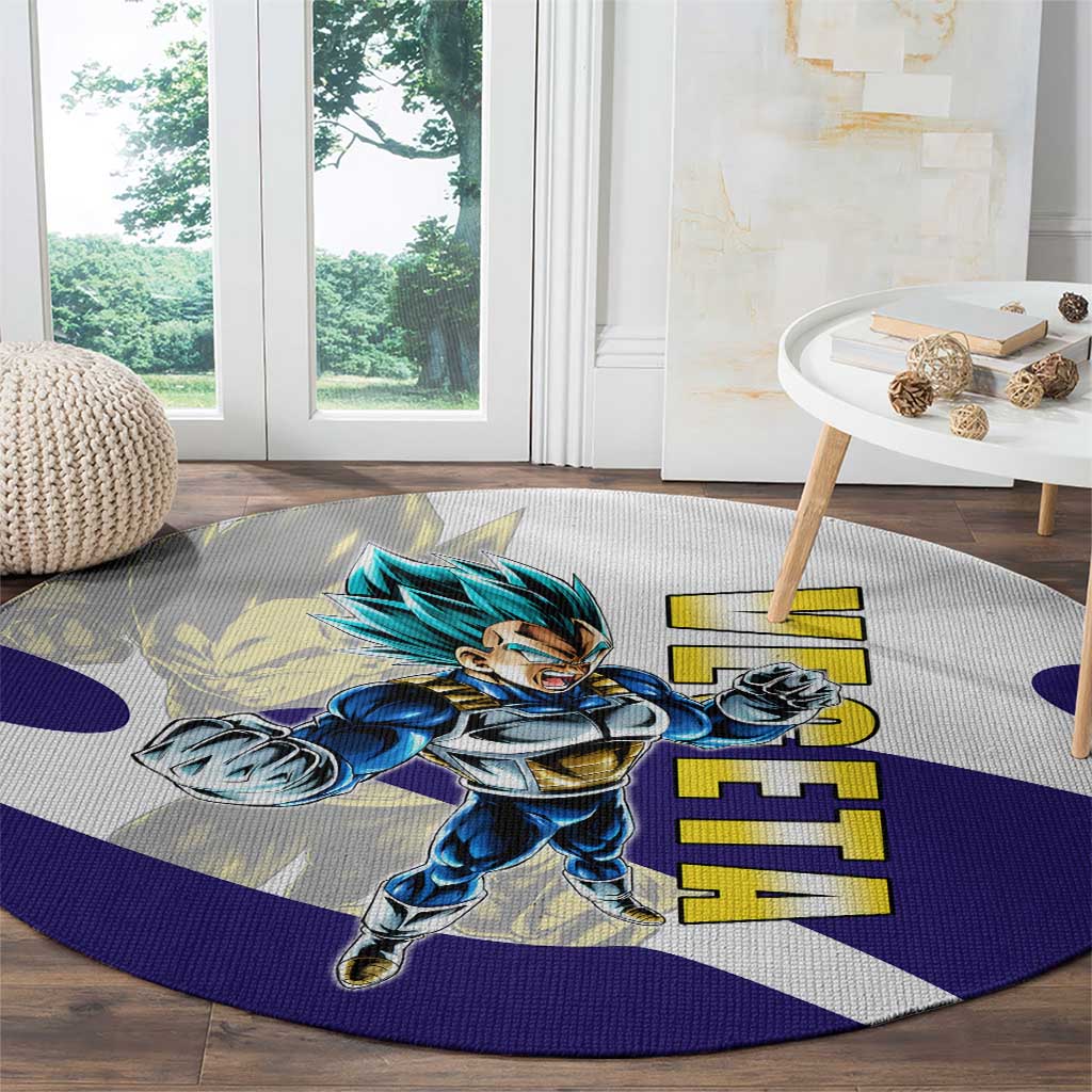 Vegeta Saiyan Warrior Round Carpet Bold Anime Combat Style