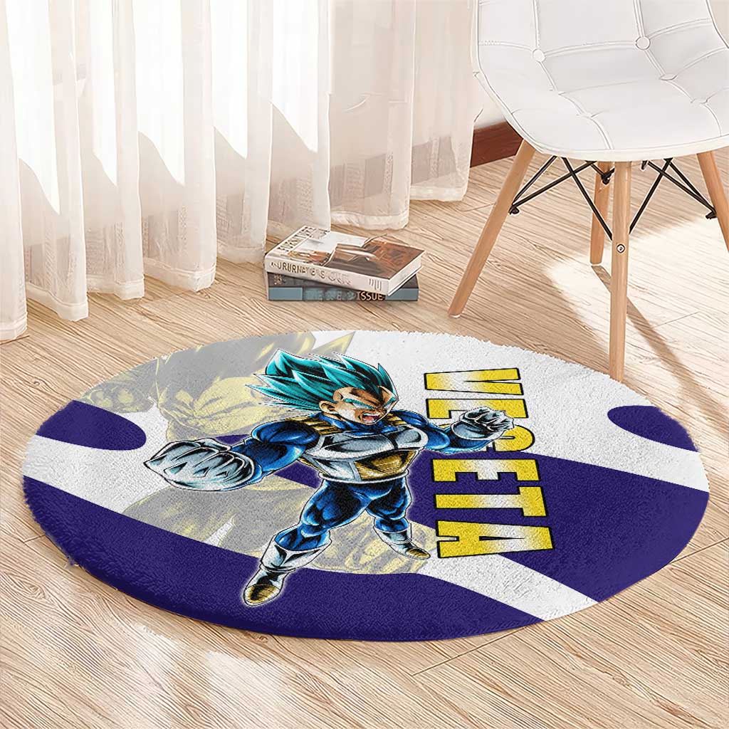 Vegeta Saiyan Warrior Round Carpet Bold Anime Combat Style