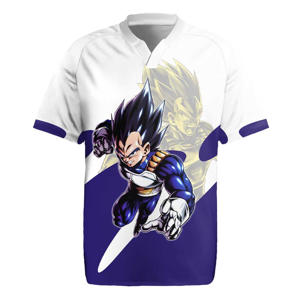 Vegeta Saiyan Warrior Rugby Jersey Bold Anime Combat Style