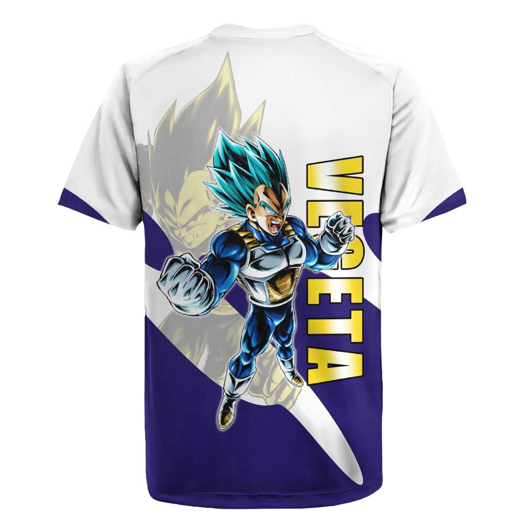 Vegeta Saiyan Warrior Rugby Jersey Bold Anime Combat Style