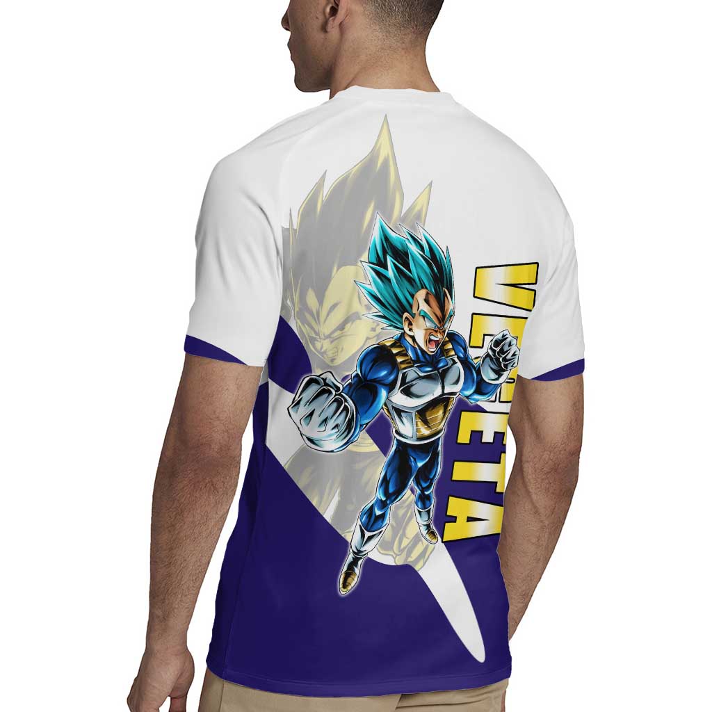 Vegeta Saiyan Warrior Rugby Jersey Bold Anime Combat Style