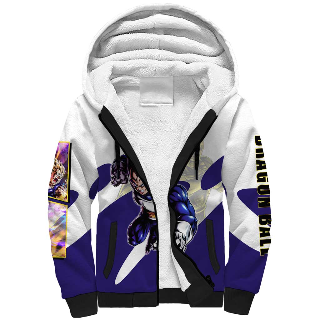 Vegeta Saiyan Warrior Sherpa Hoodie Bold Anime Combat Style