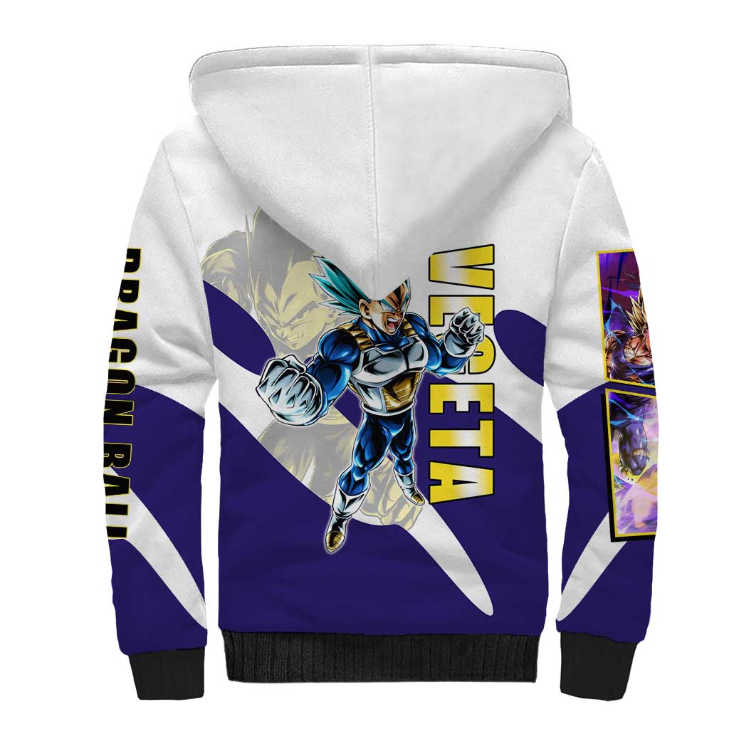 Vegeta Saiyan Warrior Sherpa Hoodie Bold Anime Combat Style