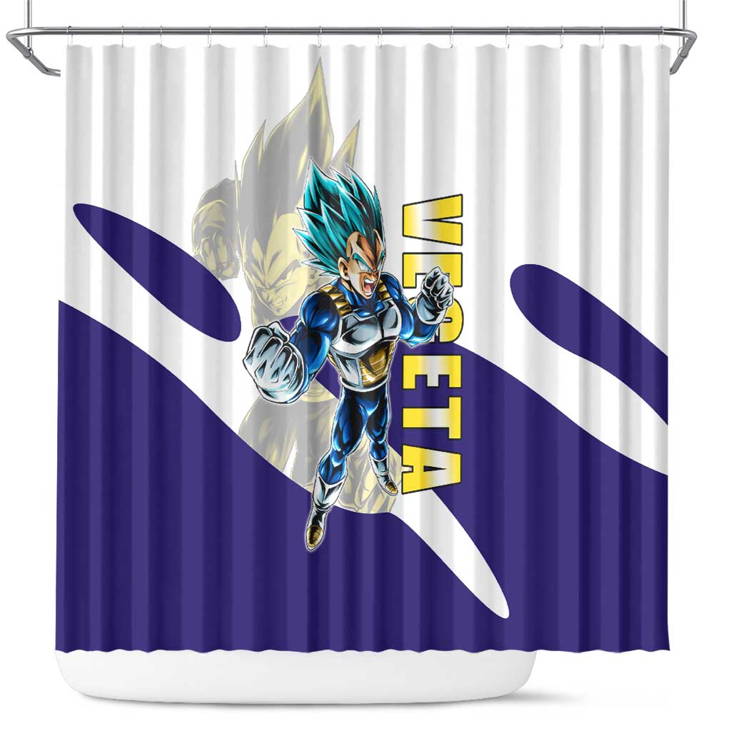 Vegeta Saiyan Warrior Shower Curtain Bold Anime Combat Style