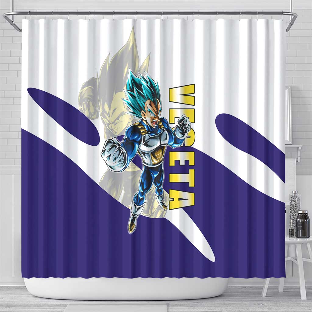 Vegeta Saiyan Warrior Shower Curtain Bold Anime Combat Style