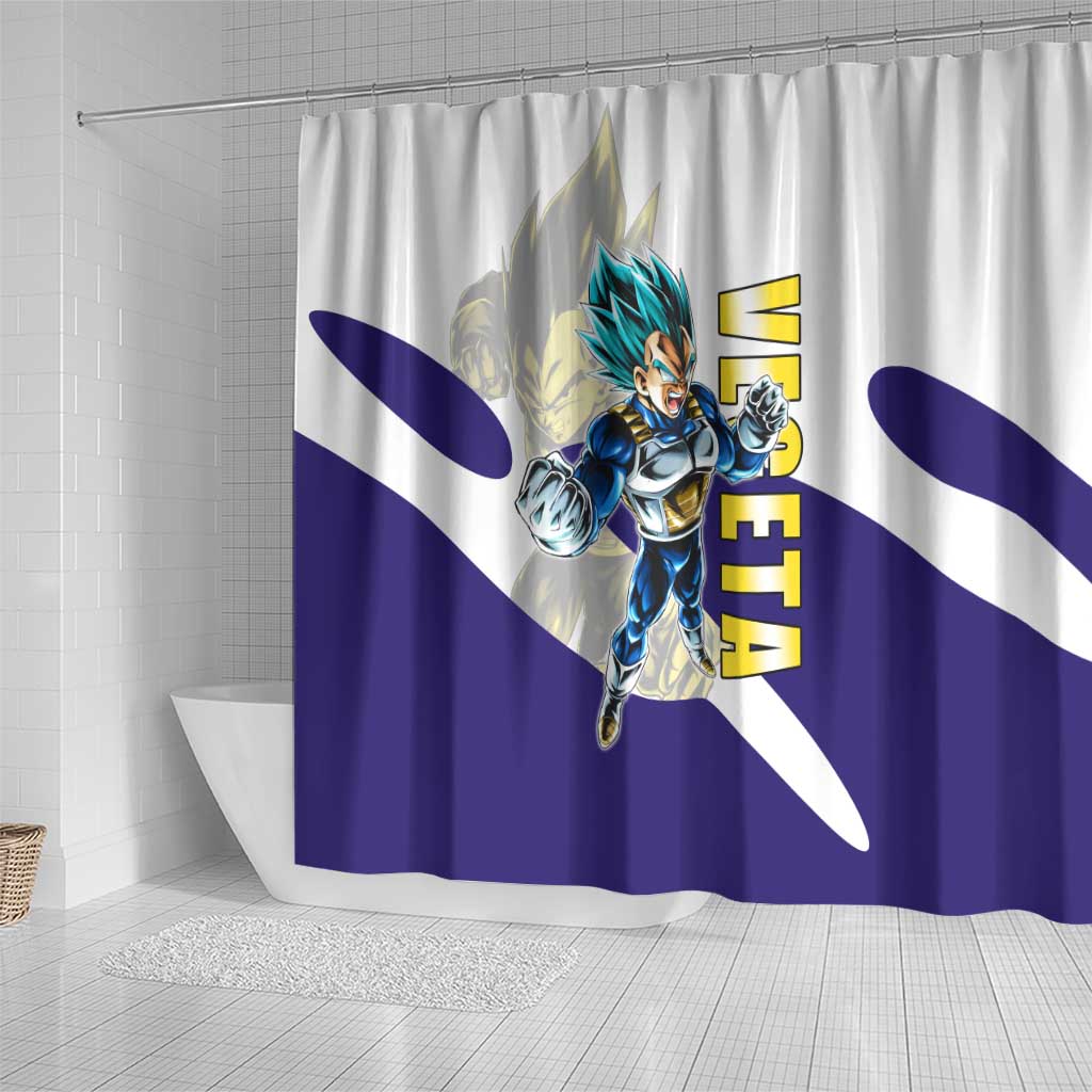 Vegeta Saiyan Warrior Shower Curtain Bold Anime Combat Style